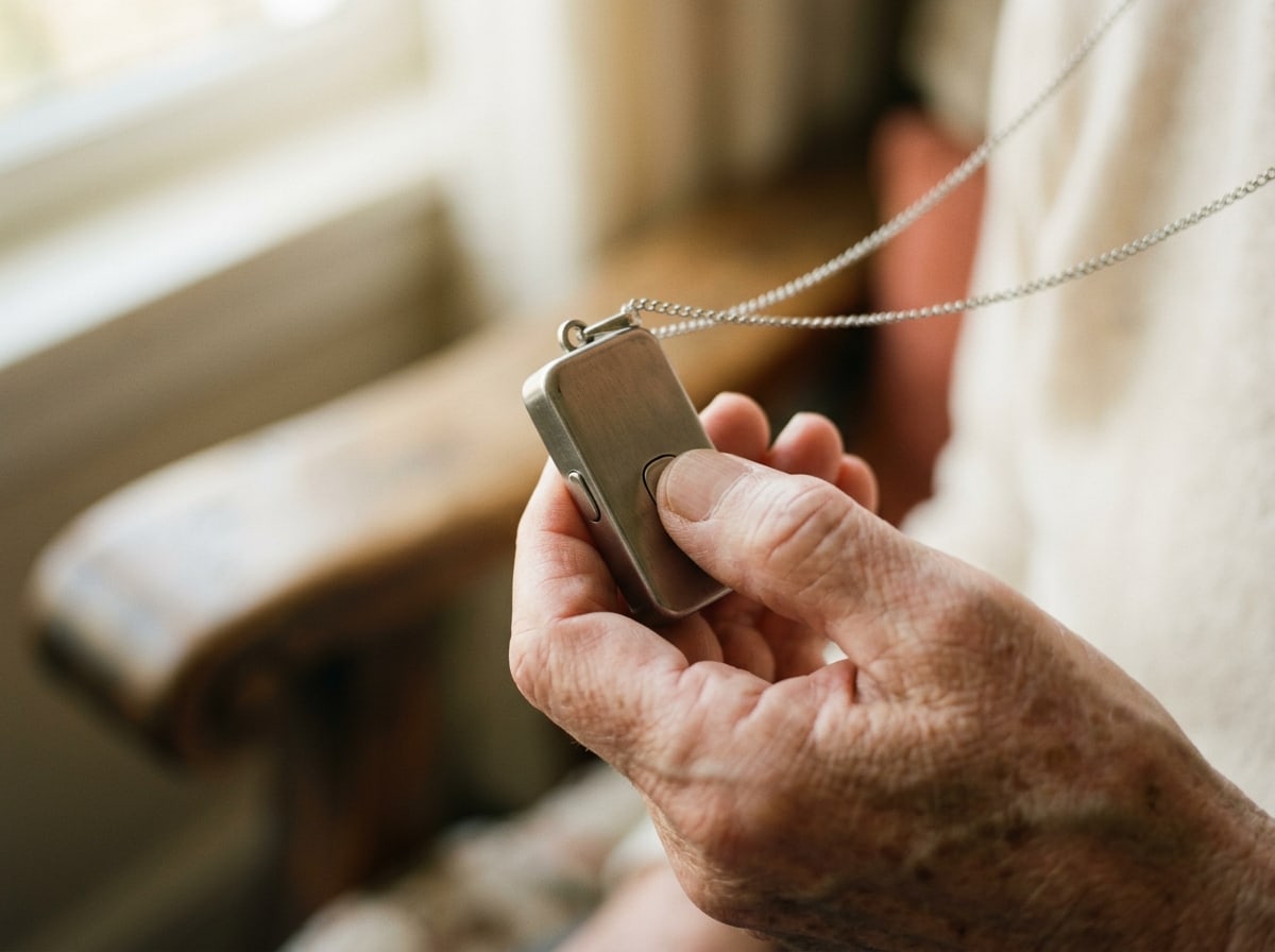 The pendant recorder, in the hand